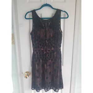 Adrianna Papell Black, beaded, lace dress; Size 4; Cocktail, party, wedding